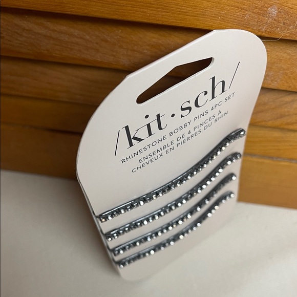 Kitsch Silver Rhinestone Bobby Pin Set (4pc) - Picture 9 of 10